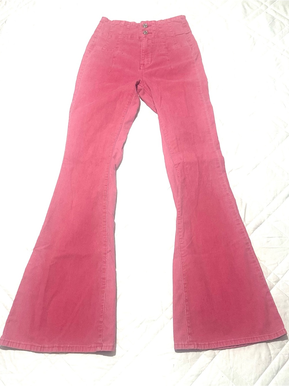 We The Free Rose Pink Corduroy Flare Jeans